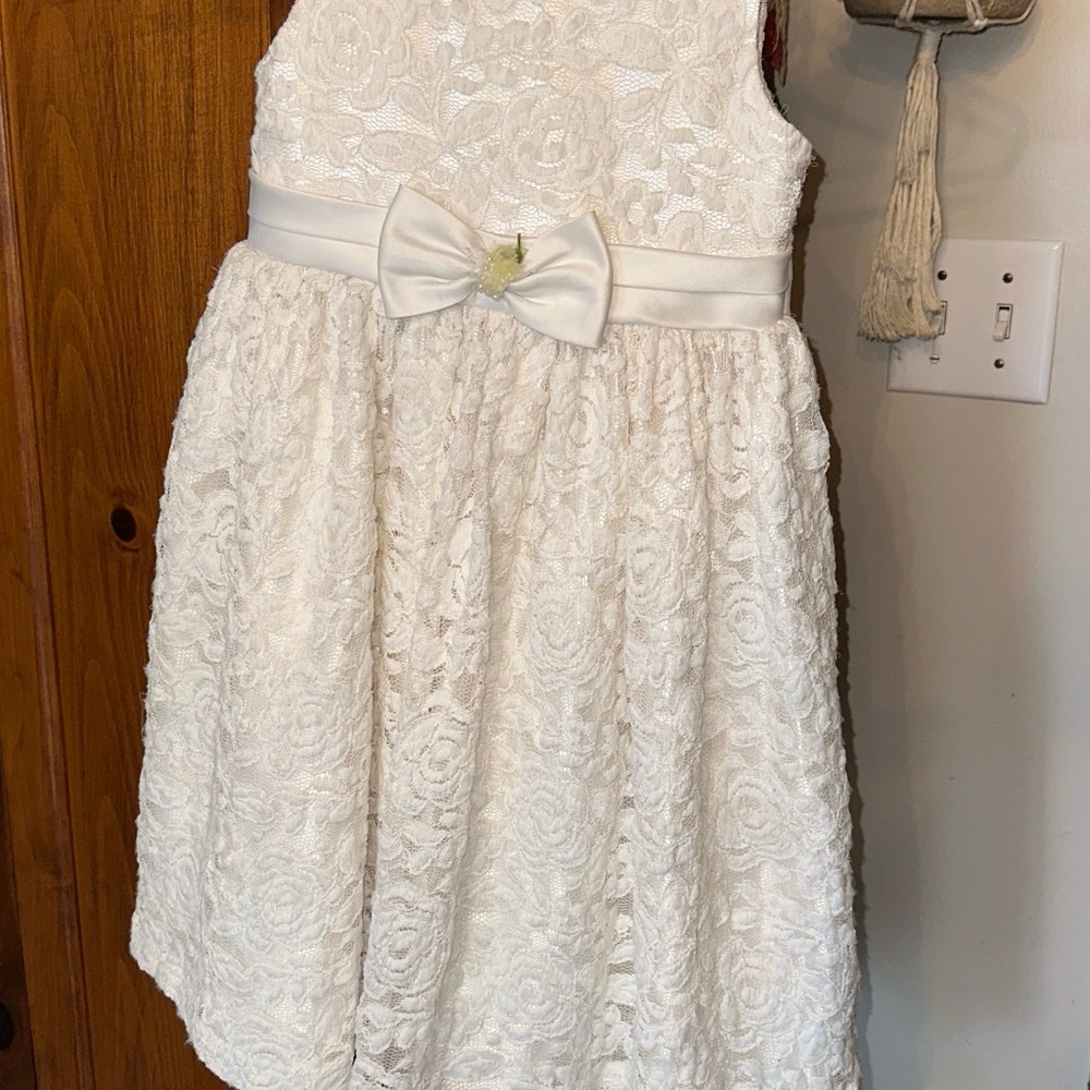 American Princess‎ Girls Ivory Lace Dress Party Wedding Flower Girl 6X